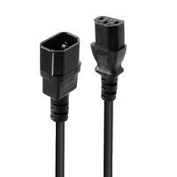 Lindy 30320 Stromkabel Schwarz 0,5 m C14-Koppler C13-Koppler