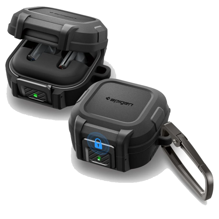 Spigen Lock Fit Hülle für Samsung Galaxy Buds4 / Buds4 Pro, Mattschwarz ACS11202