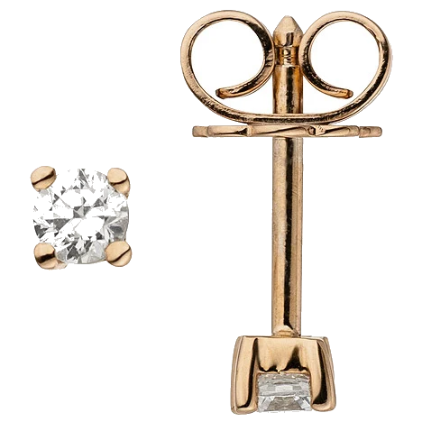 Ohrstecker 585 Gold Rotgold 2 Diamanten Brillanten 0 24 ct. Ohrringe
