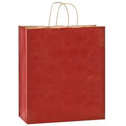 Papier-Tragetasche gerippt, groß, rot