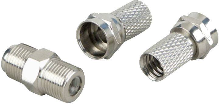 F-Stecker 3-er Set (Ø 7 mm) KVBS70 - 1 F-Verbinder + 2 F-Stecker