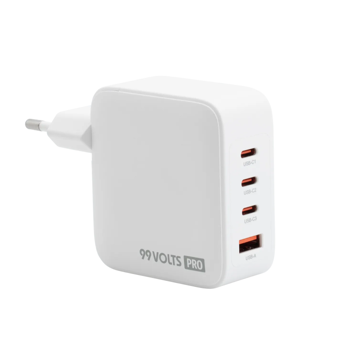 99VOLTS 140W GaN PD Power Adapter - 3 USB-C / 1 USB-A