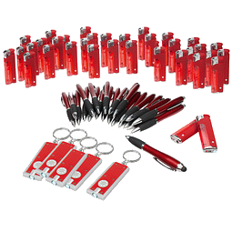 Werbe-Sparset, 350-tlg. rot, inkl. Druck in silber
