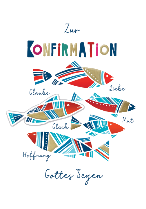 CACTUS Konfirmationskarte , Fische,