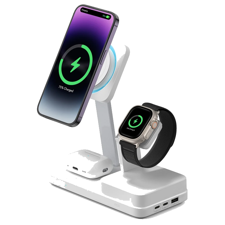 Ladestation ESR CryoBoost QI 6in1, 100W, 2 x USB-A - 1 x USB-C, Weiß