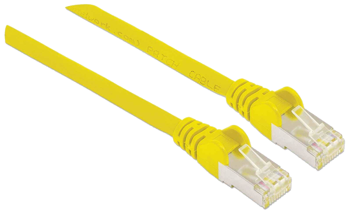 INTELLINET Patchkabel Cat6a-Stecker/Cat7-Rohkabel 0,25m gelb