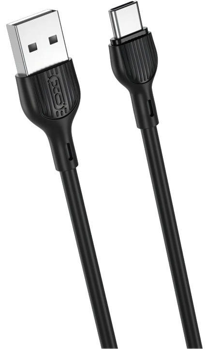 USB-A - USB-C Daten- und Ladekabel XO Design NB200, 10W, 1m, Schwarz