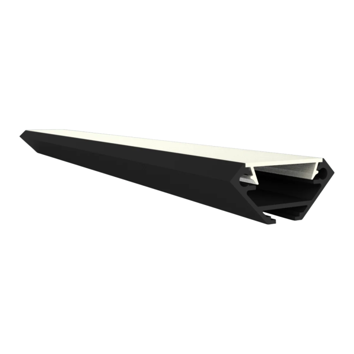LED Aluprofil EXO-V2_14 Eckprofil Schwarz – 2 m, mit Kabelkanal, für LED Streifen bis 14 mm
