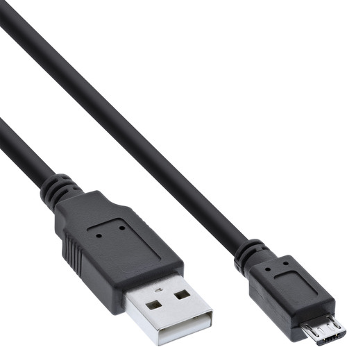 InLine® Micro-USB 2.0 Kabel, USB-A Stecker an Micro-B Stecker, schwarz, 2m