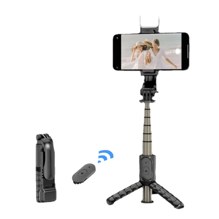 Selfie Stick Bluetooth Techsuit Q10s, Universal, Schwarz