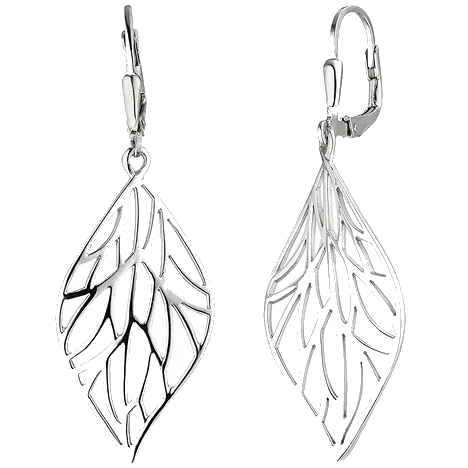 Ohrhänger Blatt 925 Sterling Silber Ohrringe Boutons Silberohrringe