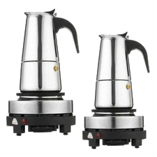 Espressokocher 4/6 Tassen Elektrisch Espressomaschine Edelstahl Kaffeemaschine