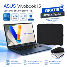 Asus Vivobook 15" Notebook | Intel i5 120U 5,0hz | 16GB RAM | 512GB SSD | Win 11