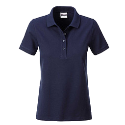 JAMES & NICHOLSON Damen Poloshirt Basic Bio BW, dunkelblau, XXL
