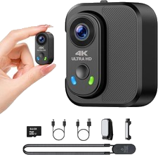 4K Mini Action Cam & Bodycam Körperkamera EIS 150° Weitwinkel POV Vlog Kamera DE
