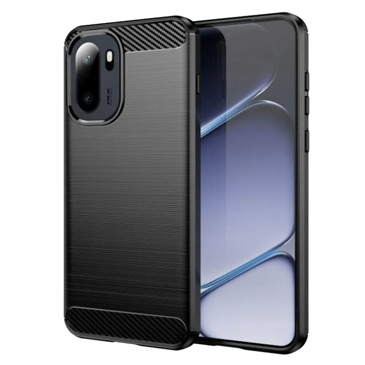 Hülle für OnePlus 15R, Techsuit, Carbon, Schwarz