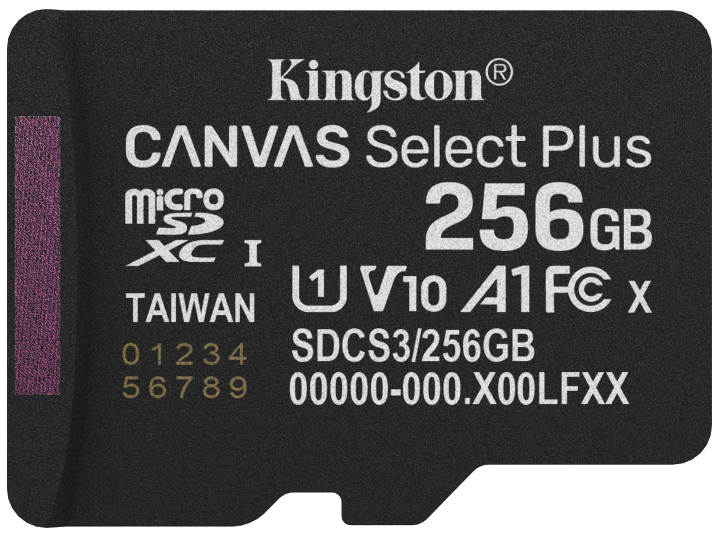 Kingston Canvas Select Plus Android A1 microSDXC Speicherkarte, 256Gb, Klasse 10 / UHS-1 U1 SDCS3/256GBSP