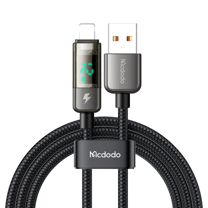 Daten- und Ladekabel USB-A - Lightning McDodo CA-3620 Display Auto Power Off, 18W, 1.2m, Schwarz
