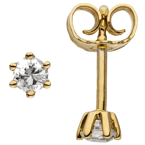 Ohrstecker 585 Gold Gelbgold 2 Diamanten Brillanten 0 24 ct. Ohrringe