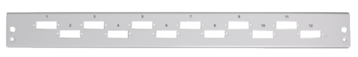 Glasfaser Verteiler Frontblende 12 x SC Duplex/LC Quad, vertikal, grau - 1 VPE = 100 St�ck