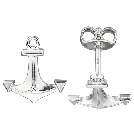 Ohrstecker Anker 925 Sterling Silber rhodiniert Ohrringe Silberohrstecker