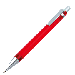 LANCE® Kugelschreiber Quebec, blaue Mine, rot/frosted