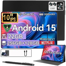 2026 Tablet Android 15 10.1 Zoll Gaming Tablet PC 22GB+256GB Octa-Core 5G WiFi