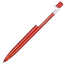 RITTER PEN Druckkugelschreiber Insider, blaue Mine, transparent, rot/weiß