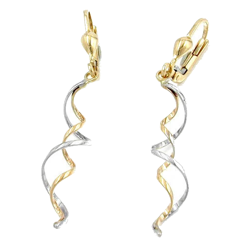 Ohrringe Brisur 2 Spiralen bicolor Gold 375