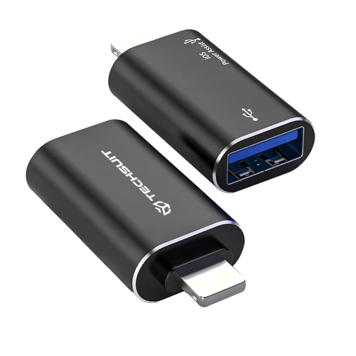 OTG-Adapter Lightning - USB-A Techsuit A18 AluVoltX, Schwarz