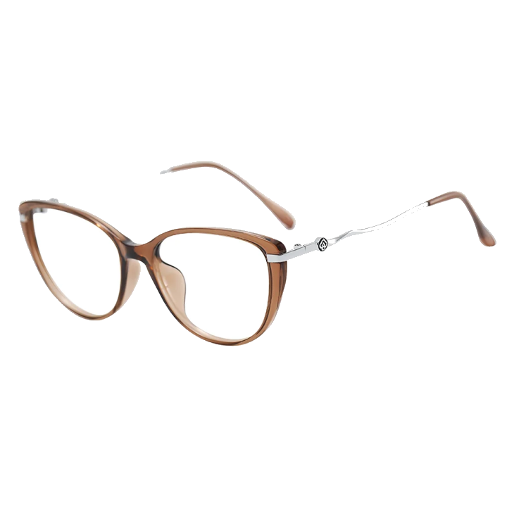 Damen Computerbrille Techsuit 86162, Anti-Blue Light, Silber Braun