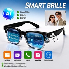 Smart-Brille ✅ KI-Sprachassistent ✅ Fernbedienung ✅ Touch-Fotokamera✅