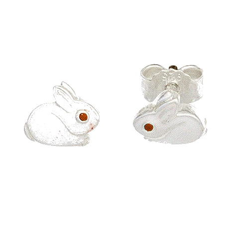 Kinder Ohrstecker Hase 925 Sterling Silber rhodiniert Ohrringe Kinderohrringe