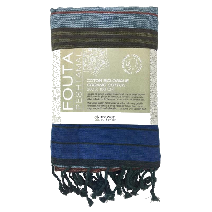 Karawan authentic Hamamtuch Fouta ebony, Biobaumwolle, 100 x 200 cm