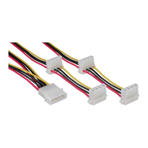 InLine® Strom Y-Kabel intern, 1x 13,34cm (5,25) an 4x 13,34cm (5,25)