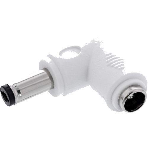 InLine® DC Adapter, 5,5 x 2,5 mm, Stecker/Buchse, gewinkelt, weiß