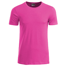 JAMES & NICHOLSON Herren T-Shirt Basic aus Bio-Baumwolle, pink, M