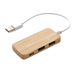 Bambus-Hub mit Type-C, braun