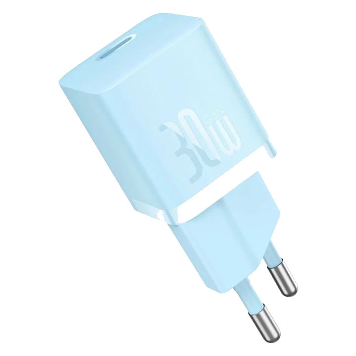 Baseus GaN Mini 1C Netzladegerät, 30W, 3A, 1 x USB-C, Blau CCGN070603