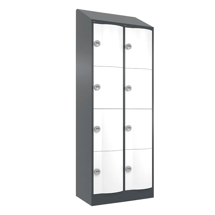 Schulschrank Resisto mit Schrägdach, Sicherheits-Drehriegel