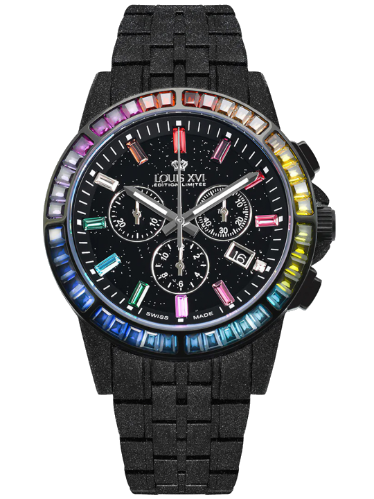 Louis XVI LXVI1129 Herrenuhr Majeste Frosted Iced Out Chrono