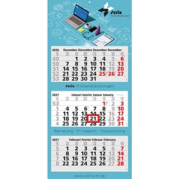 Geiger-Notes Monatskalender Maxi Light 3 Bestseller, Benelux, inkl. Druck, hellgrau