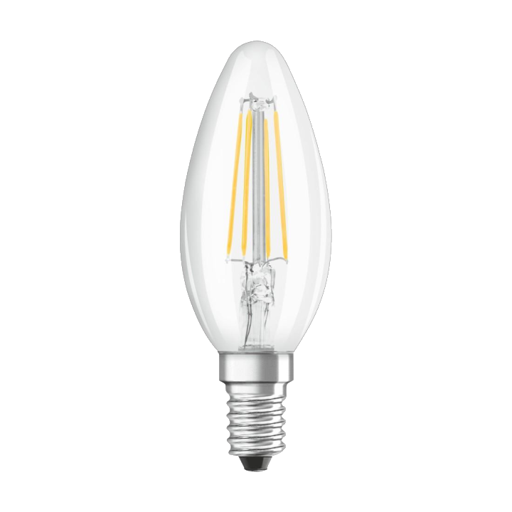 "LED-Lampe ""Retrofit"", Kerze, 4W ersetzt 40W, E14, Warmweiß, klar, 2 Stück (00217795)"