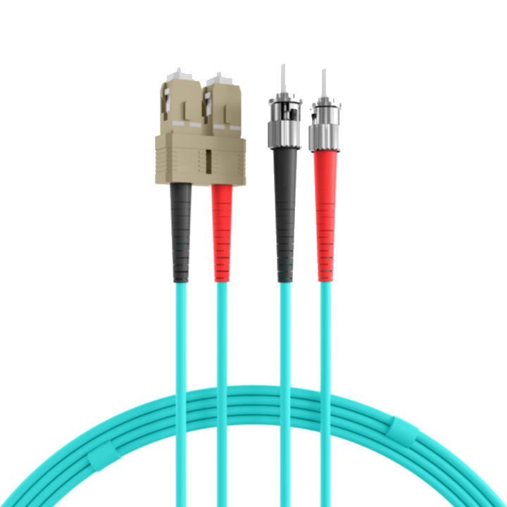 Glasfaser Patchkabel Duplex Patchkabel SC-ST OM3, 2m LSZH 3mm aqua - 1 VPE = 24 St�ck