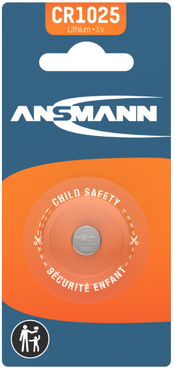 ANSMANN Lithium Knopfzelle CR1025, 3 Volt, 1er Blister