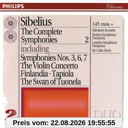 Sibelius Sinfonien 3/6//7, Violinkonzert, Finlandia, Tapiola, Schwan von Tuonela