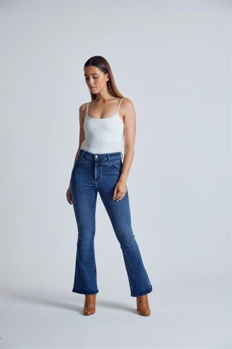 Schlaghose High Waist Skinny Modell: Mavis