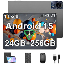 2026 Neueste Tablet 24GB RAM 256GB ROM HD 14 Zoll Android 15 Gaming PAD 8MP+13MP