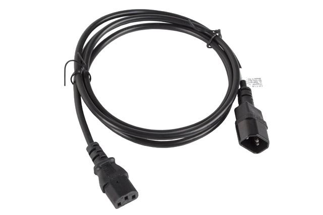 LANBERG Netzkabel-Verlängerung IEC 320 C13->C14 1,8m VDE sw