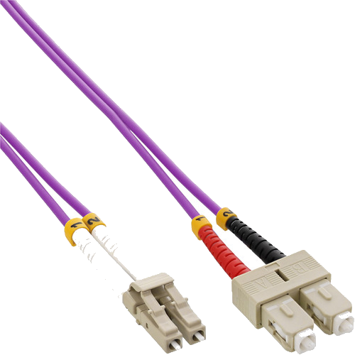 InLine® LWL Duplex Kabel, LC/SC, 50/125µm, OM4, 3m